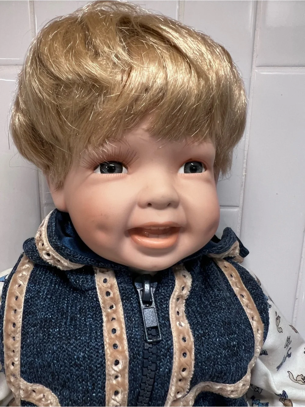 Artist Realistic Boy Doll Toddler 20 Inch Porcelain Head Hand Feet & Soft Body